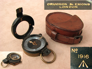 WW1 Verners MK VII compass by Cruchon & Emons, dated 1916